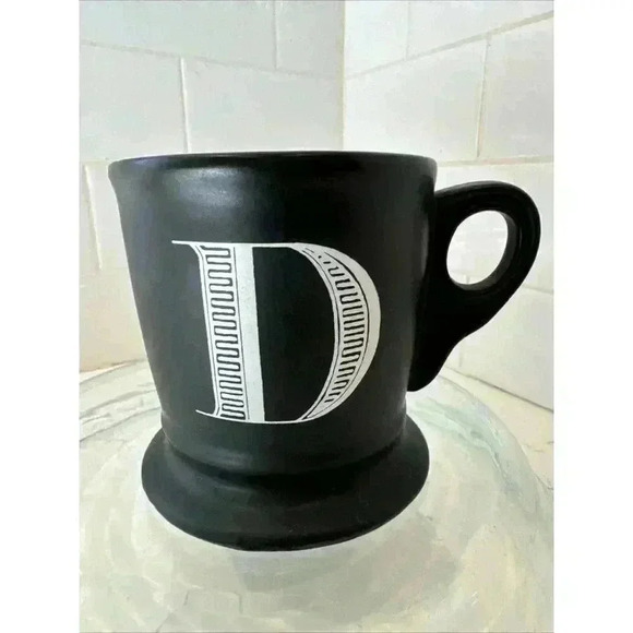 Anthropology Other - ANTHROPOLOGY (D )Monogram Shaving Style Handle Mug Black Coffee /Tea Drinking